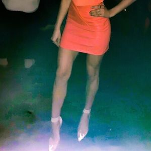 Orange soft leather skirt! Worn once!